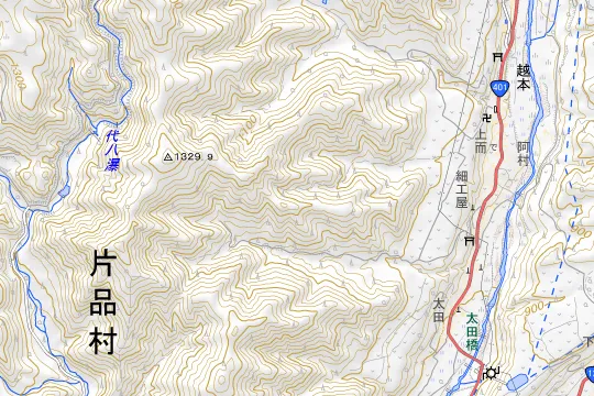 かたしな高原チャイルドロッヂのある地区(利根郡片品村越本)の地図