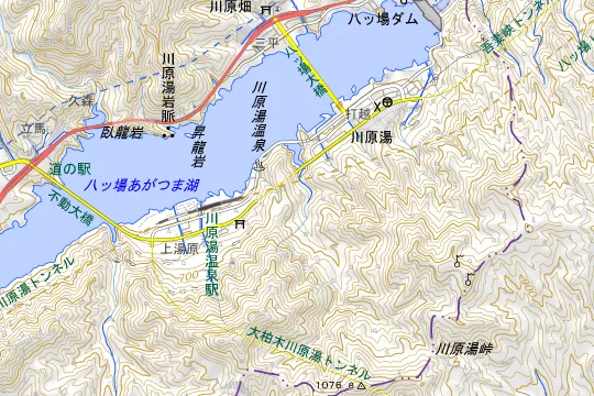 川原湯温泉駅キャンプ場のある地区（吾妻郡長野原町川原湯）の地図