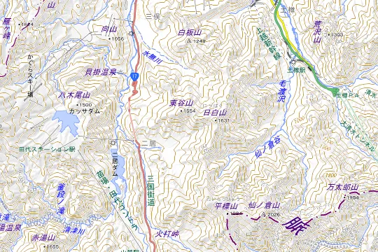 大源太キャニオン青少年旅行村のある湯沢町の地図