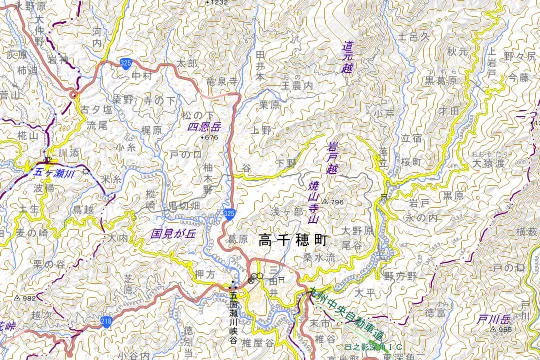 四季見原すこやかの森キャンプ場のある高千穂町の地図
