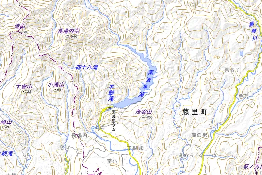 素波里(すばり)園地キャンプ場のある藤里町の地図