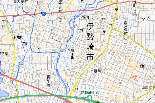 伊勢崎市赤堀せせらぎ公園のある地区(伊勢崎市堀下町)の地図