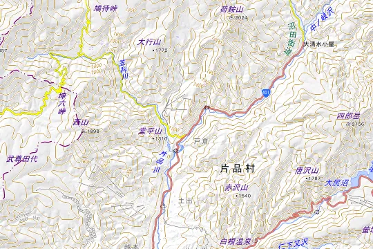 武尊根BASEヤドリギのある片品村の地図