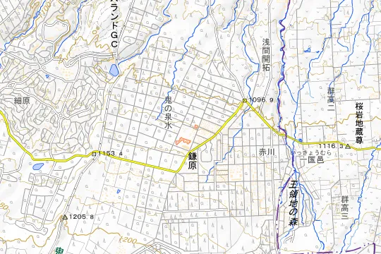 浅間高原ファミリーオートキャンプ場のある地区(吾妻郡嬬恋村鎌原)の地図