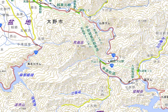 六呂師高原キャンプ場(SORA to DAICHI)のある大野市の地図