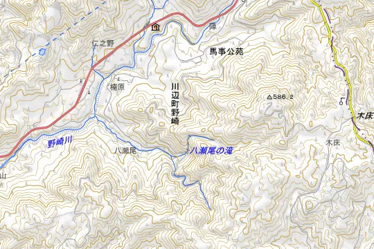 オートキャンプ森のかわなべのある地区(南九州市川辺町野崎)の地図