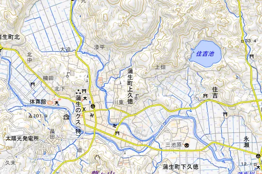 住吉池公園 キャンプ場のある地区(姶良市蒲生町上久徳)の地図