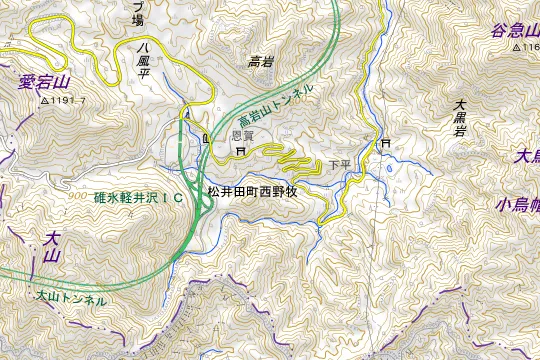 八風平キャンプ場のある地区(安中市松井田町西野牧)の地図