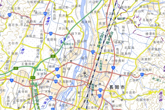 道院自然ふれあいの森のある長岡市の地図