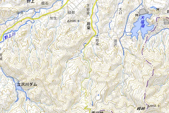 藤田峠森林公園キャンプ場のある地区（富岡市岩染）の地図