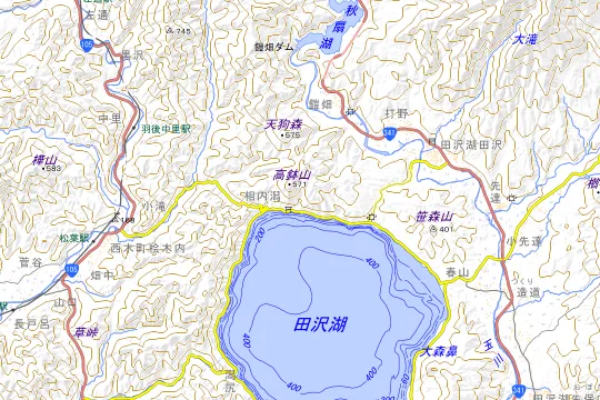 田沢湖キャンプ場のある仙北市の地図