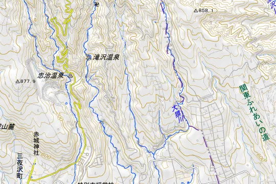 オートキャンプ場ナイトビューあかぎのある地区(前橋市粕川町中之沢)の地図