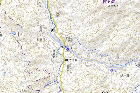 花瀬オートキャンプ場のある地区(肝属郡錦江町田代川原)の地図
