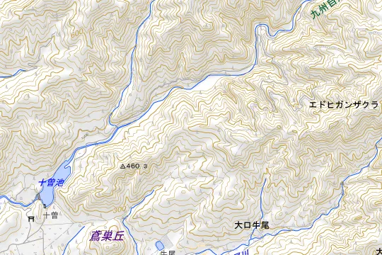 十曽青少年旅行村・十曽池のある地区(伊佐市大口小木原)の地図