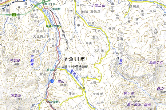 蓮華温泉 キャンプ場のある糸魚川市の地図