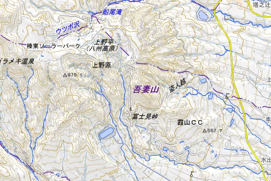 創造の森キャンプ場のある地区（北群馬郡榛東村上野原）の地図