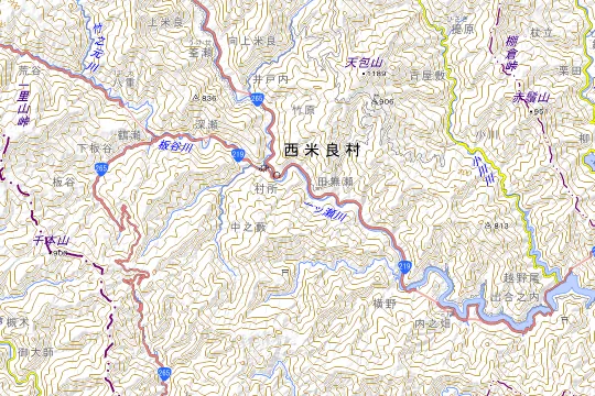 カリコボーズの宿のある西米良村の地図