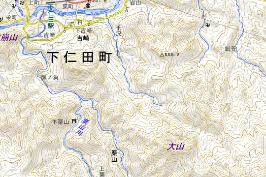 下仁田町ほたる山公園のある地区（甘楽郡下仁田町吉崎）の地図